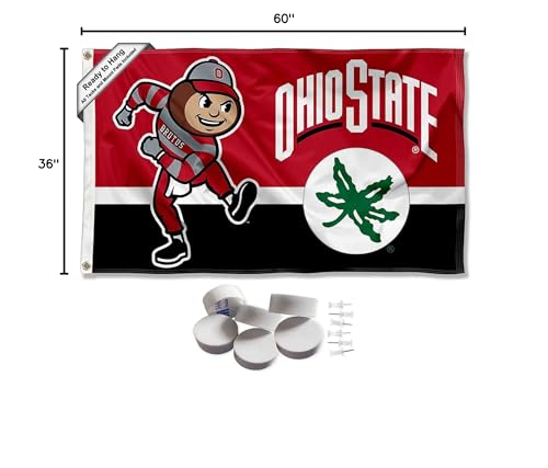 College Flags & Banners Co. Ohio State Buckeyes Split Logo Banner and Tapestry Wall Tack Pads