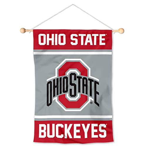 College Flags & Banners Co. Ohio State Buckeyes Window Wall Banner Hanging Flag with Suction Cup