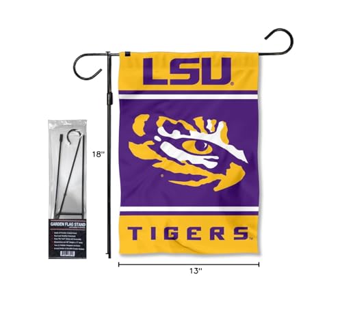 Louisiana State LSU Tigers Garden Banner Flag with Flag Pole Stand Set