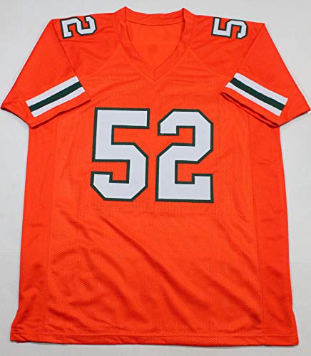 Ray Lewis Autographed Orange College Style Jersey - Beckett Auth *2