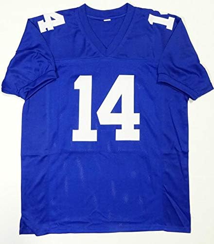 Y.A. Tittle Autographed Blue Pro Style Jersey W/HOF- JSA W Authenticated *M4