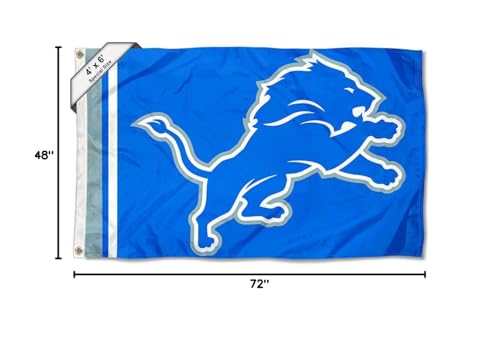 WinCraft Detroit Lions 4x6 Foot Large Outdoor Pole Flag