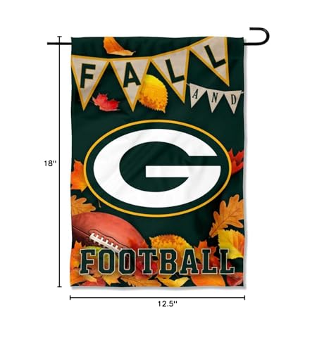 WinCraft Green Bay Packers Fall Leaves Decorative Football Garden Flag Double Sided Banner