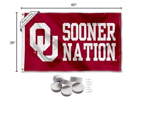 College Flags & Banners Co. Oklahoma Sooners Sooner Nation Banner and Tapestry Wall Tack Pads