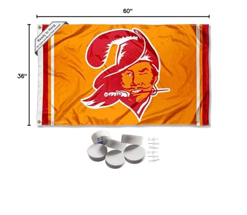 Tampa Bay Buccaneers Throwback Vintage Retro Banner and Tapestry Wall Tack Pads