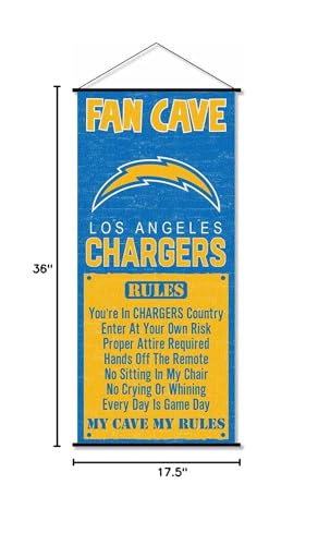 WinCraft Los Angeles Chargers Man Cave Fan Banner Wall Door Scroll