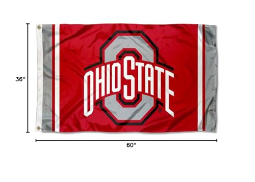 College Flags & Banners Co. Ohio State Buckeyes Jersey Stripes and USA Flag 3x5 Set