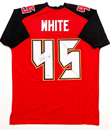 Devin White Autographed Red Pro Style Jersey - Beckett Auth *4