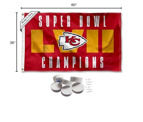 Kansas City Chiefs Super Bowl 2022 2023 LVII Champions Banner and Tapestry Wall Tack Pads