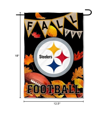 WinCraft Pittsburgh Steelers Fall Leaves Decorative Football Garden Flag Double Sided Banner