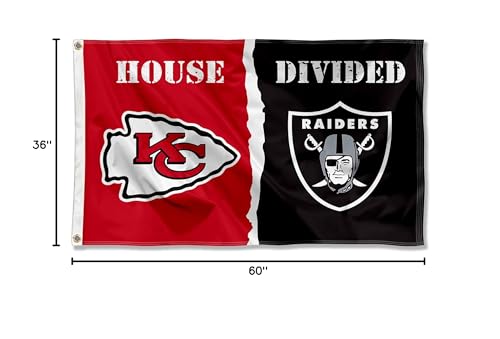 WinCraft Chiefs and Raiders House Divided Flag Rivalry Banner