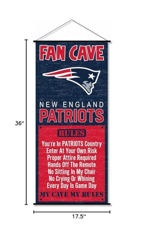 WinCraft New England Patriots Man Cave Fan Banner Wall Door Scroll