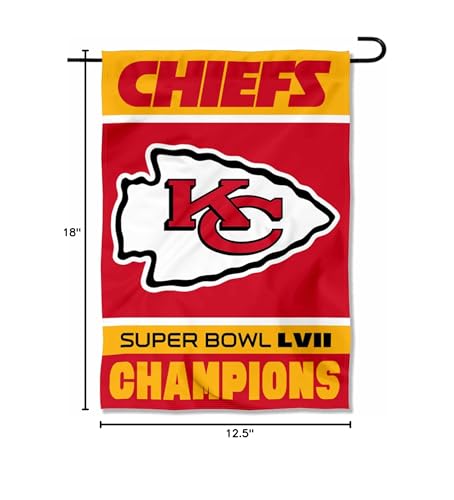 WinCraft Kansas City Chiefs Super Bowl Champions 2023 2022 LVII Double Sided Garden Banner Flag