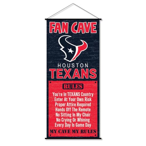 WinCraft Houston Texans Man Cave Fan Banner Wall Door Scroll