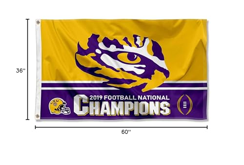 College Flags & Banners Co. Louisiana State LSU Tigers 2019 2020 Football National Champions Flag