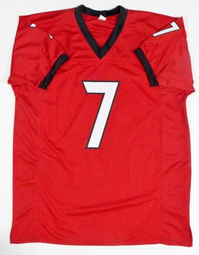 D'Andre Swift Autographed Red College Style Jersey- Beckett W Auth *7