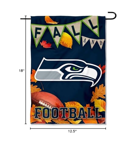 WinCraft Seattle Seahawks Fall Leaves Decorative Football Garden Flag Double Sided Banner