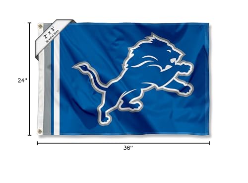 Detroit Lions Wordmark 2x3 Foot Small Flag