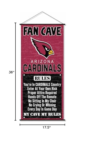 WinCraft Arizona Cardinals Man Cave Fan Banner Wall Door Scroll