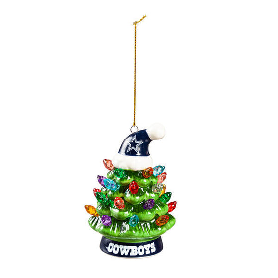 Dallas Cowboys Light-Up Christmas Tree With Hat Ornament - 757 Sports Collectibles