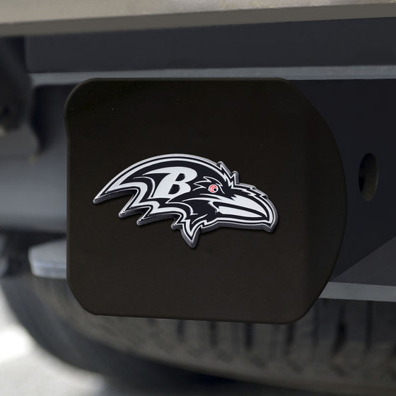 Baltimore Ravens Hitch Cover Chrome Emblem on Black - Special Order