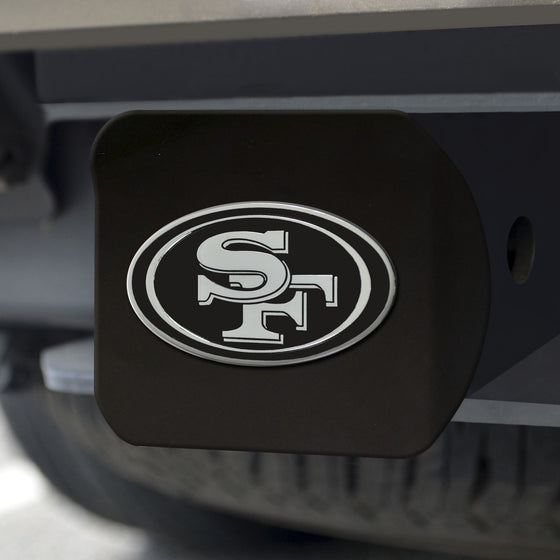 San Francisco 49ers Hitch Cover Chrome Emblem on Black - Special Order