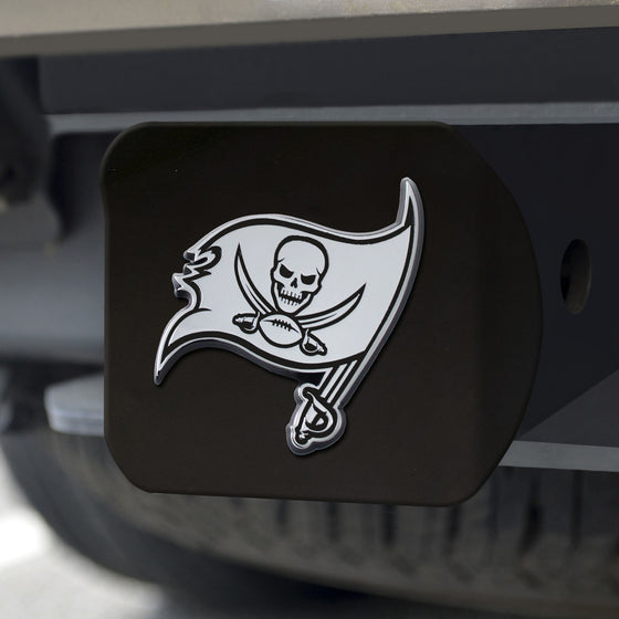 Tampa Bay Buccaneers Hitch Cover Chrome Emblem on Black - Special Order