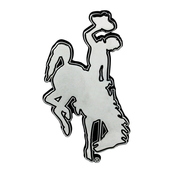 Wyoming Cowboys Auto Emblem Premium Metal Chrome Special Order