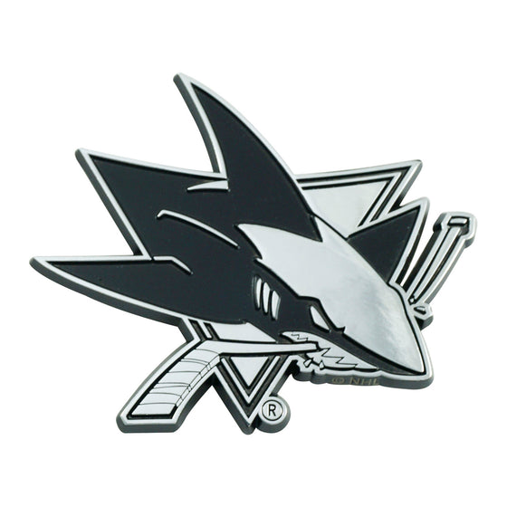 San Jose Sharks Auto Emblem Premium Metal Chrome Special Order