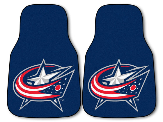 Columbus Blue Jackets Car Mats Printed Carpet 2 Piece Set - Special Order