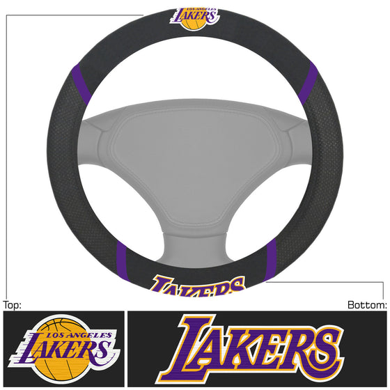 Los Angeles Lakers Steering Wheel Cover Mesh/Stitched