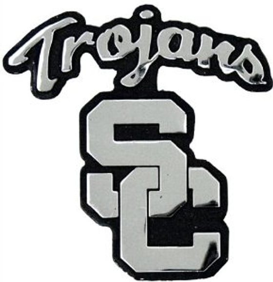 USC Trojans Auto Emblem Premium Metal Chrome - Special Order