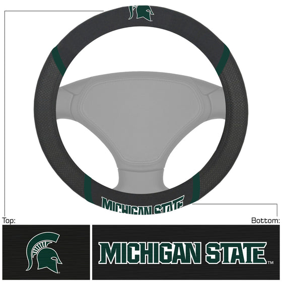 Michigan State Spartans Steering Wheel Cover Mesh/Stitched