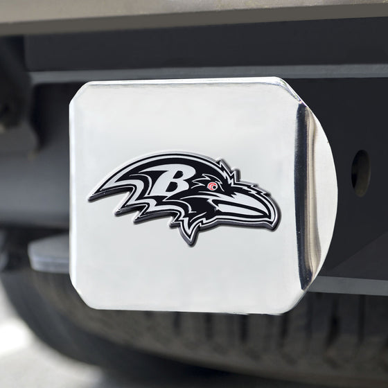 Baltimore Ravens Hitch Cover Chrome Emblem on Chrome - Special Order