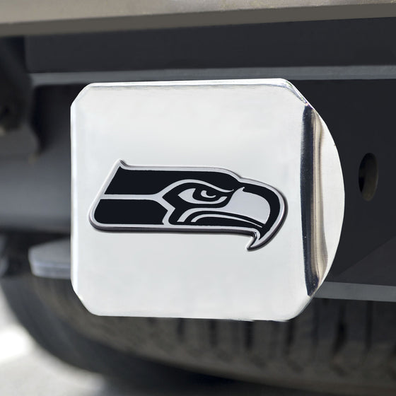 Seattle Seahawks Hitch Cover Chrome Emblem on Chrome - Special Order