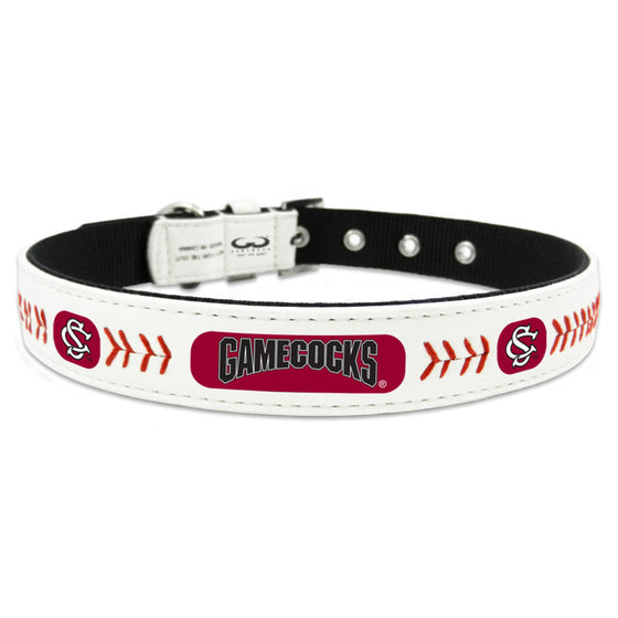 South Carolina Gamecocks Pet Collar Classic Baseball Leather Size Small CO