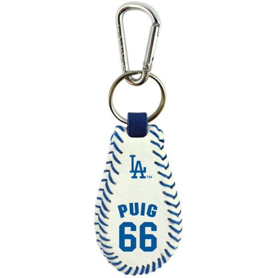 Los Angeles Dodgers Keychain Team Color Baseball Yasiel Puig CO