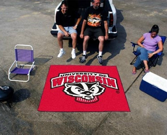 Wisconsin Badgers Area Rug - Tailgater, Mascot Design - Special Order