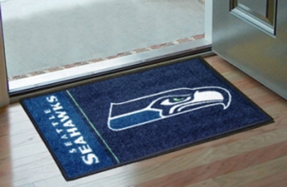 Seattle Seahawks Rug - Starter Style, Logo Design - Special Order