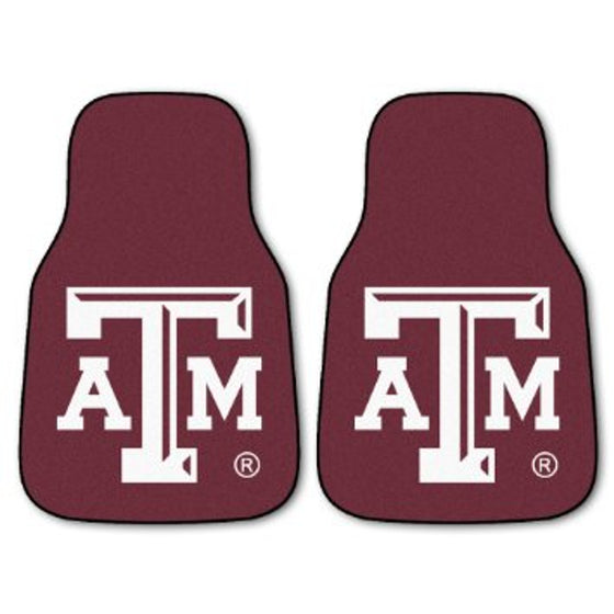 Texas A&M Aggies Car Mats Printed Carpet 2 Piece Set - Special Order