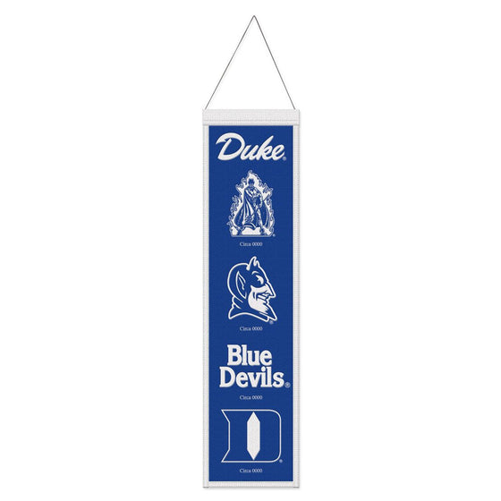 Duke Blue Devils Banner Wool 8x32 Heritage Evolution Design