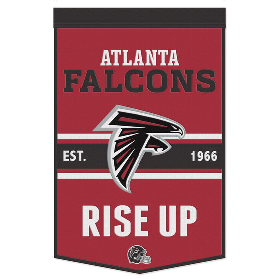 Atlanta Falcons Banner Wool 24x38 Dynasty Slogan Design - Special Order