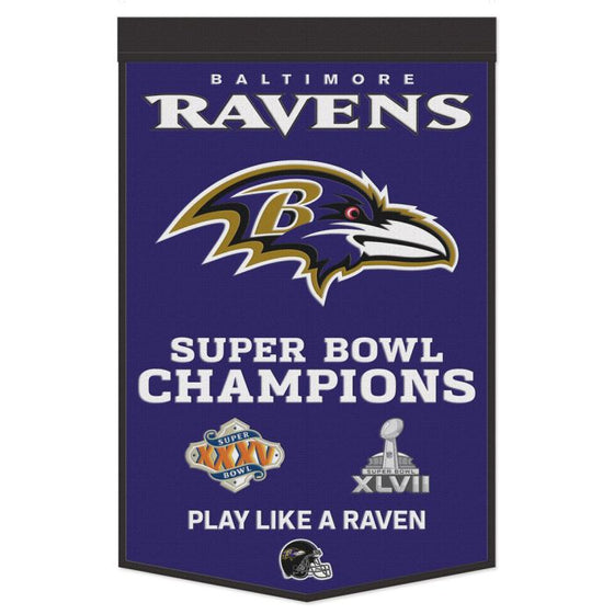 BALTIMORE RAVENS WOOL BANNER 24" X 38" - 757 Sports Collectibles