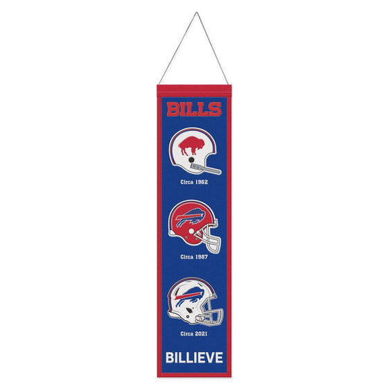 Buffalo Bills Banner Wool 8x32 Heritage Evolution Design - 757 Sports Collectibles