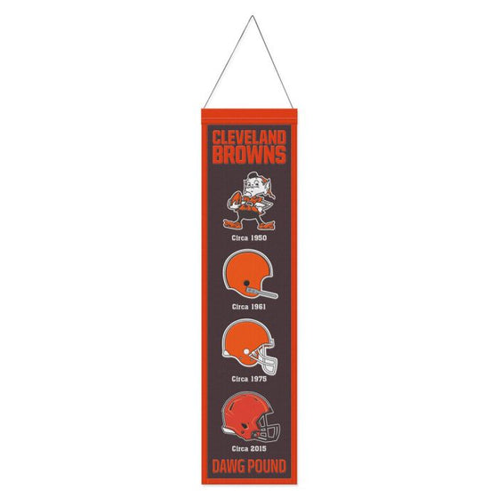 CLEVELAND BROWNS WOOL BANNER 8" X 32" - 757 Sports Collectibles