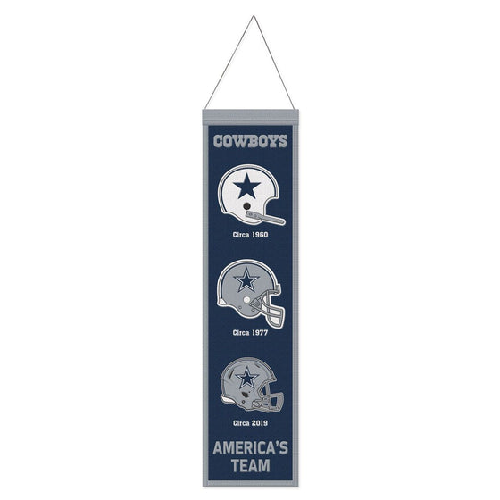 Dallas Cowboys Banner Wool 8x32 Heritage Evolution Design - 757 Sports Collectibles