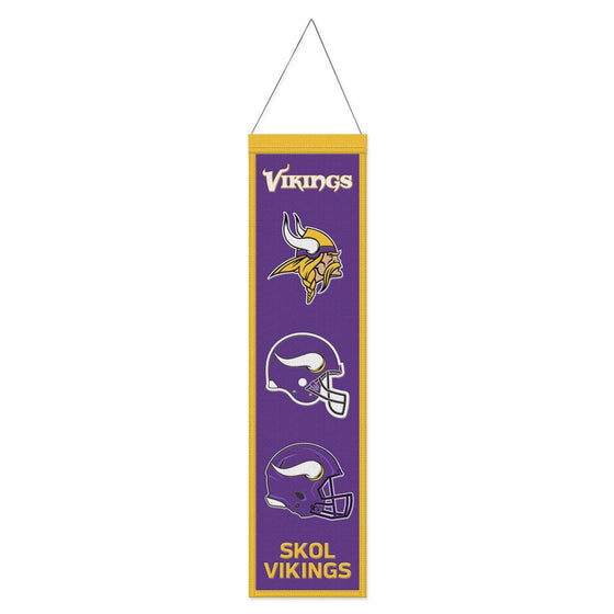 Minnesota Vikings Banner Wool 8x32 Heritage Evolution Design - 757 Sports Collectibles