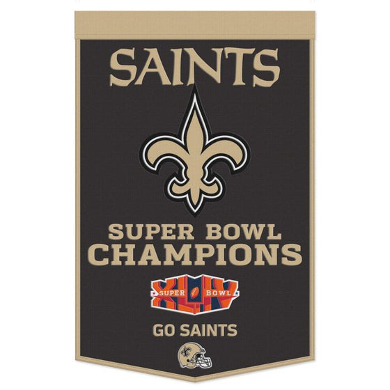 NEW ORLEANS SAINTS WOOL BANNER 24" X 38" - 757 Sports Collectibles