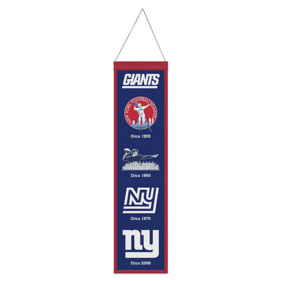 New York Giants Banner Wool 8x32 Heritage Evolution Design - 757 Sports Collectibles