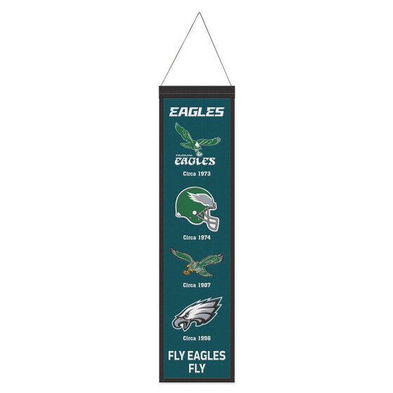 Philadelphia Eagles Banner Wool 8x32 Heritage Evolution Design - 757 Sports Collectibles